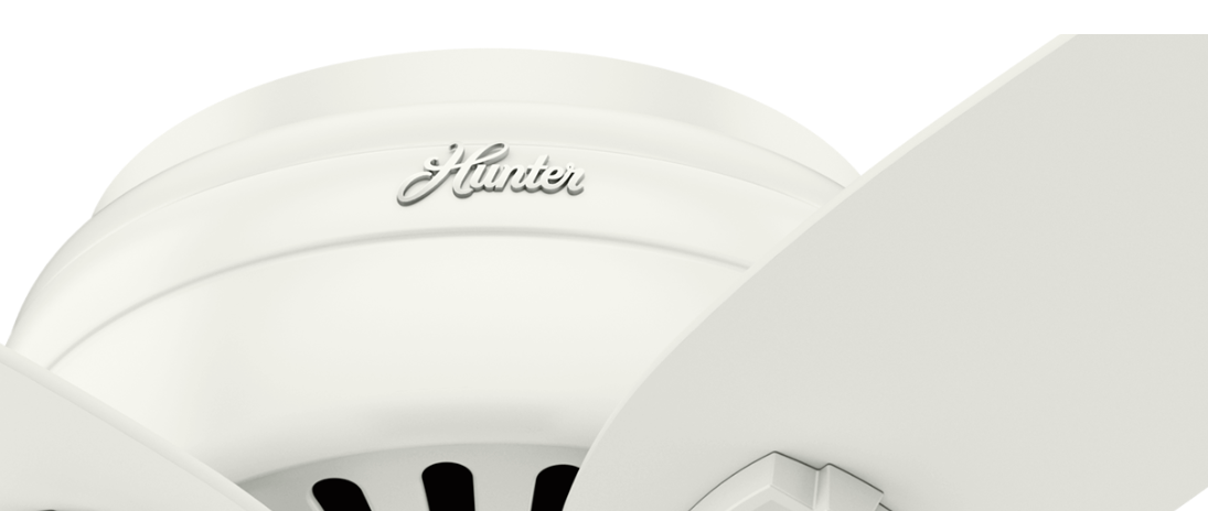Hunter fan　　51080_ニューサム・42インチ・ロープロフィール / Fresh White ハンターシーリングファン　ライト　画像