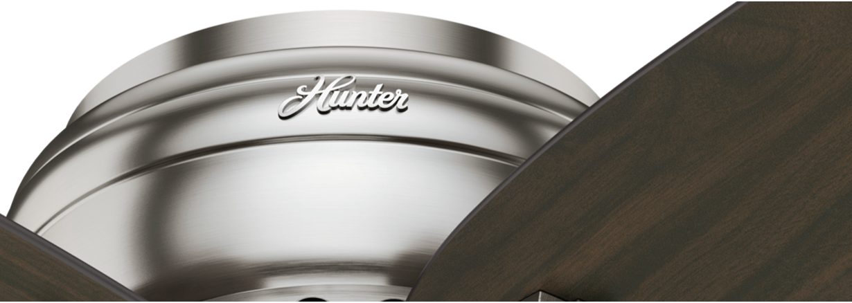 Hunter fan　　51082_ニューサム・42インチ・ロープロフィール / ブラシドニッケル ハンターシーリングファン　ライト取外し