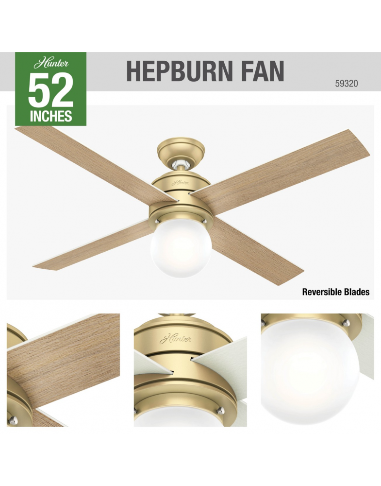 Hepburn with LED Light 52 inch