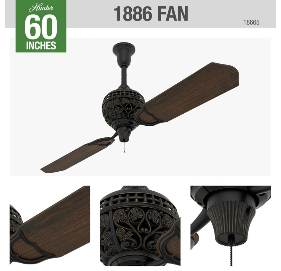 1886 Limited Edition 60 inch　ハンターシーリングファン　画像　２　０９