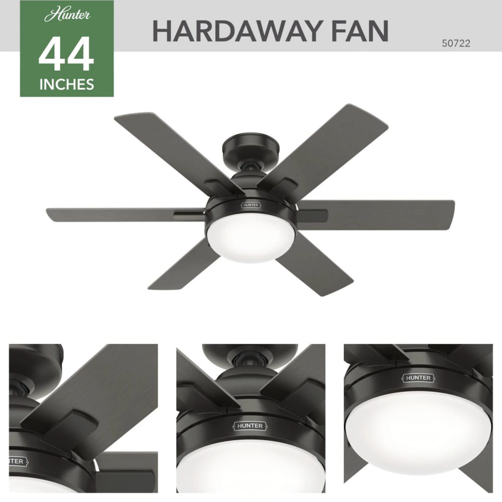 50722 ハーダウェイ　４４㌅　ハンターシーリングファン　ライト　画像　Hardaway