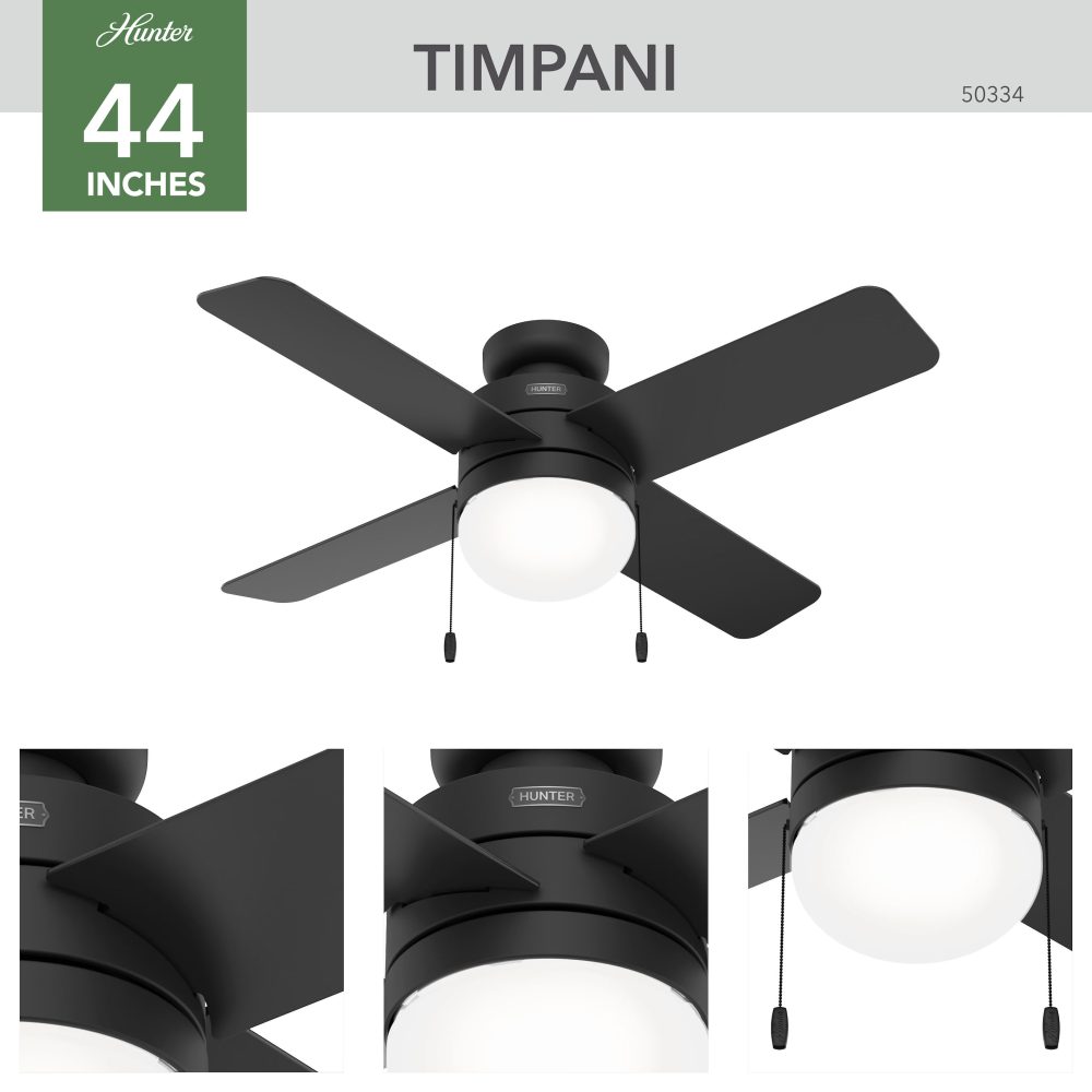 50334 TIMPANI 44㌅　ハンターシーリングファン　ライト　画像　ハンターストア㈱　　